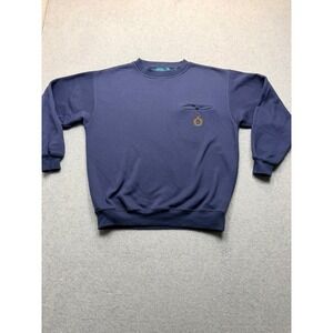 Knights of Round Table Mens Navy Blue Crest Logo Pocket Crewneck Sweatshirt L